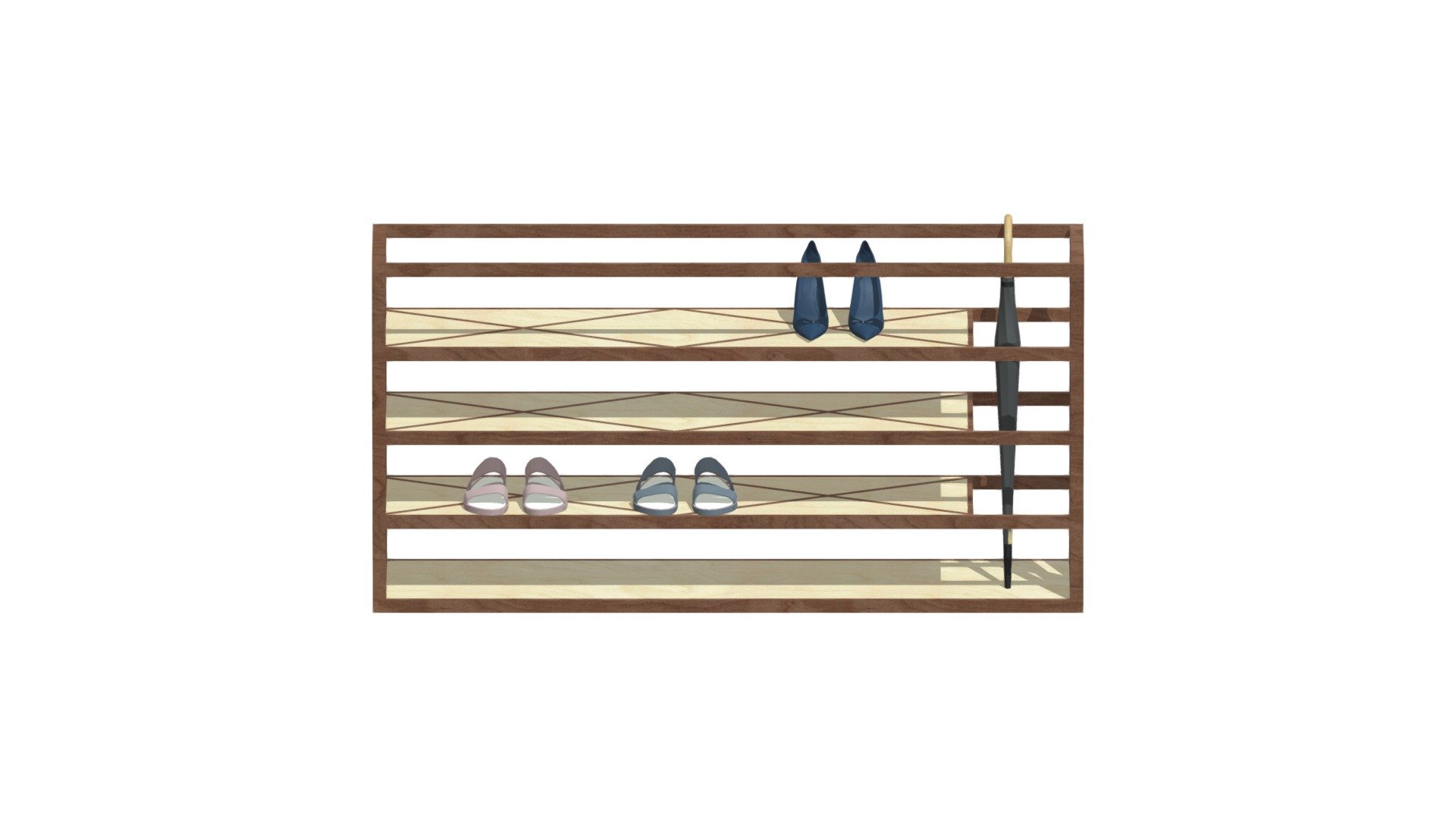 Wooden shoe rack 3D model by ph7architects [622fb28] Sketchfab