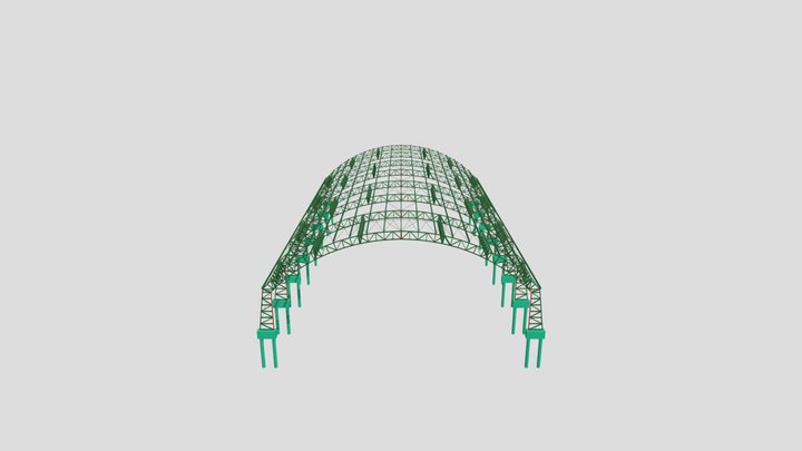 COBERTURA QUADRA CMEI DARCI RIBEIRO 2 - PEABIRU 3D Model