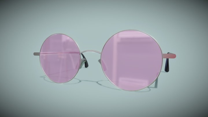 Rounded Sunglasses 3D Model