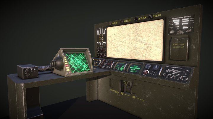 Aircraft Bombardier Station (Retro SciFi Themed) 3D Model