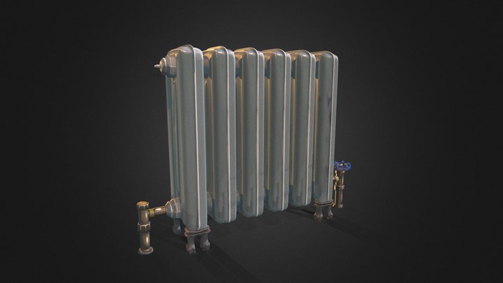 Cast Iron Radiator – Hand-Painted Game Asset 3D Model