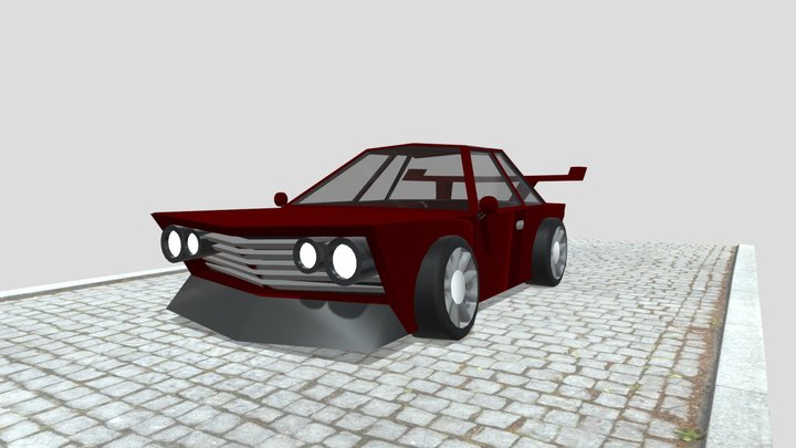 Low Poly Race Car 3D Model