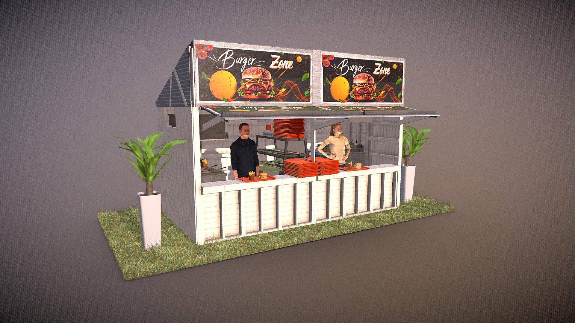 Canberra Foodcorner v2 Revised 3D model by Pop Up Pallets