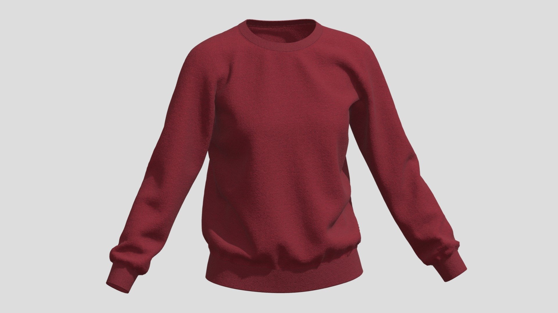 Sweatshirt for woman Red PBR Realistic - Buy Royalty Free 3D model by ...