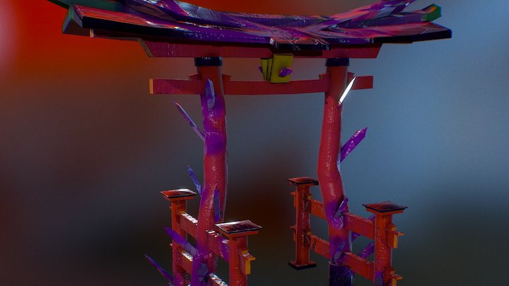 Corrupted Torii Gate 3D Model