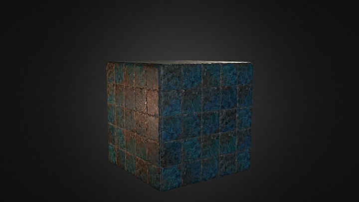 Blue Marble Tile 3D Model