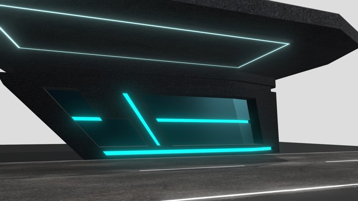 SCI FI road building 3D Model