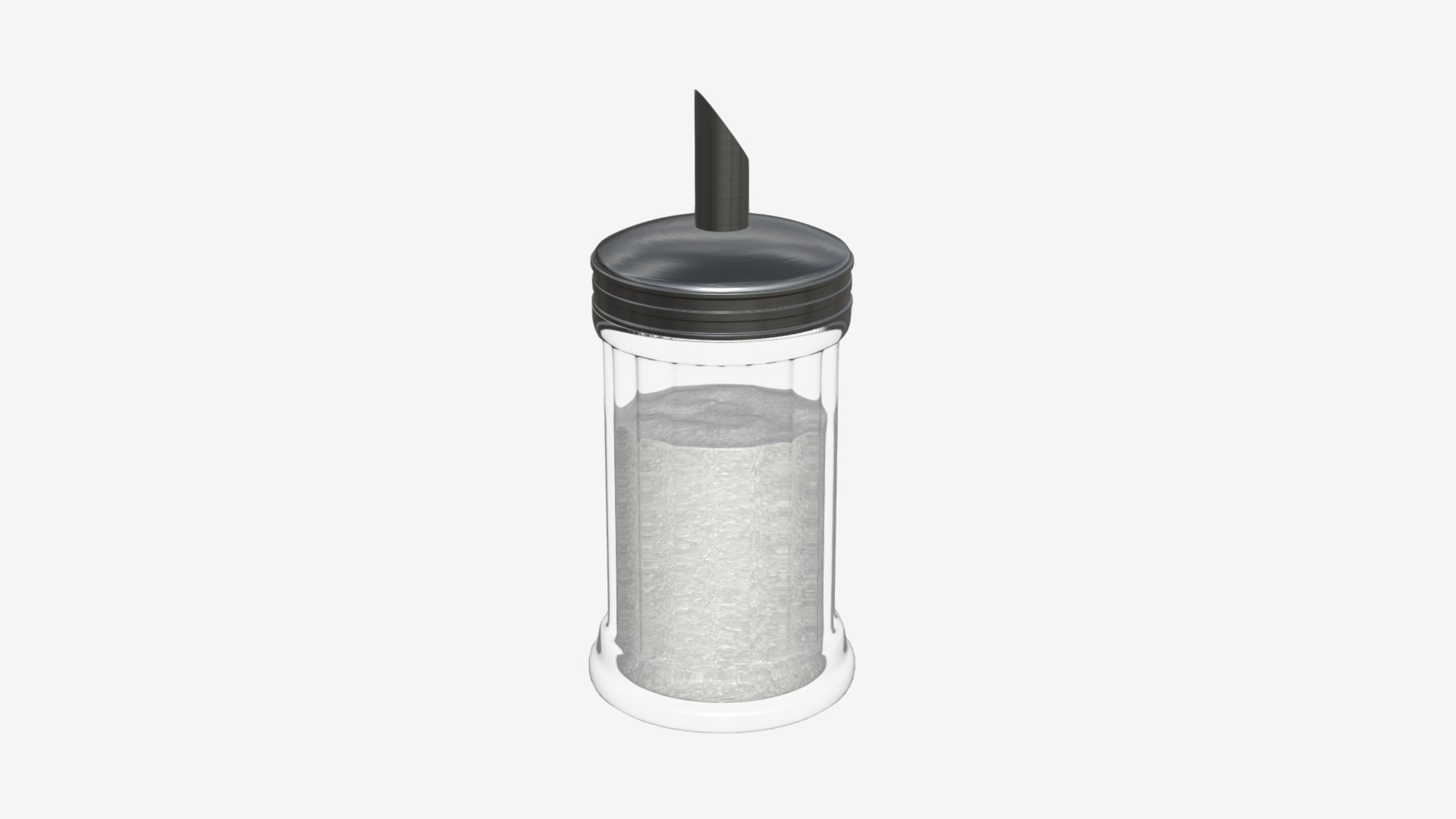 3D model Sugar dispenser - This is a 3D model of the Sugar dispenser. The 3D model is about a metal cylinder with a handle.