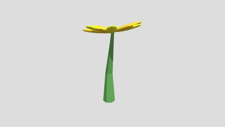 Low-Poly Yellow Flower