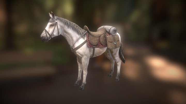 Travel Horse 2 (PBR, 2K, ANIM) 3D Model