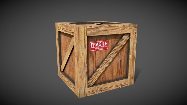 Wooden Crate - Wooden Box 3D Model