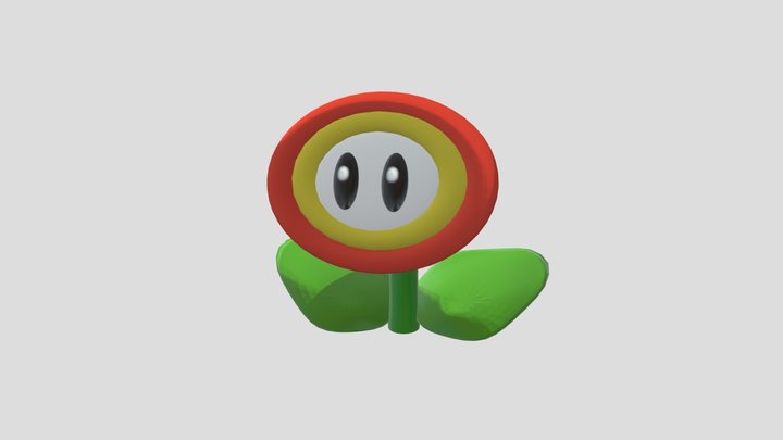 Mario Bros Fire Flower 3D Model