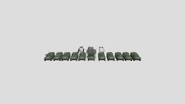 [Q.M.P] BTR-80 Family 3D Model