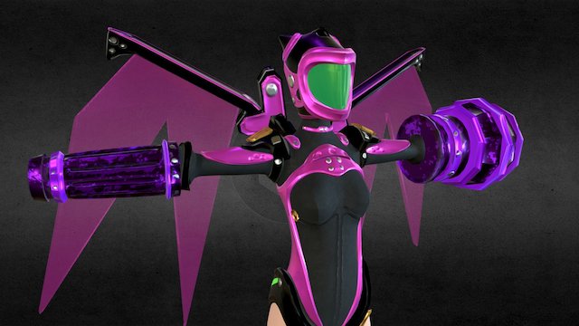 Female armor character 3D Model