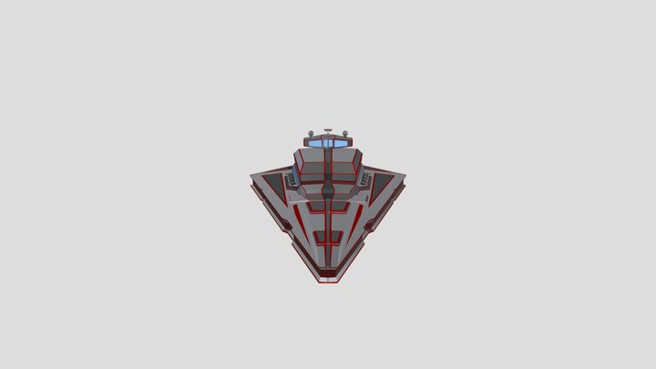 Low Poly Spaceship Stardestroyer 3D Model