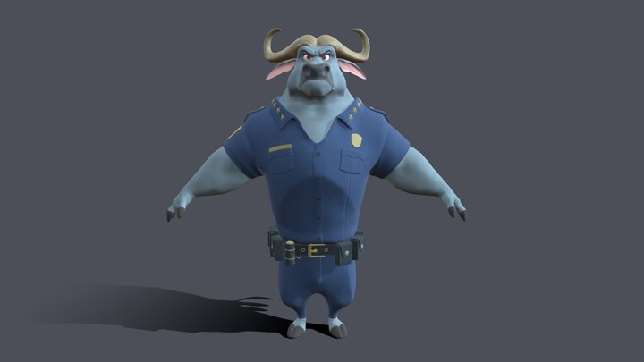 Zootopia - Chef Bogo 3D Model