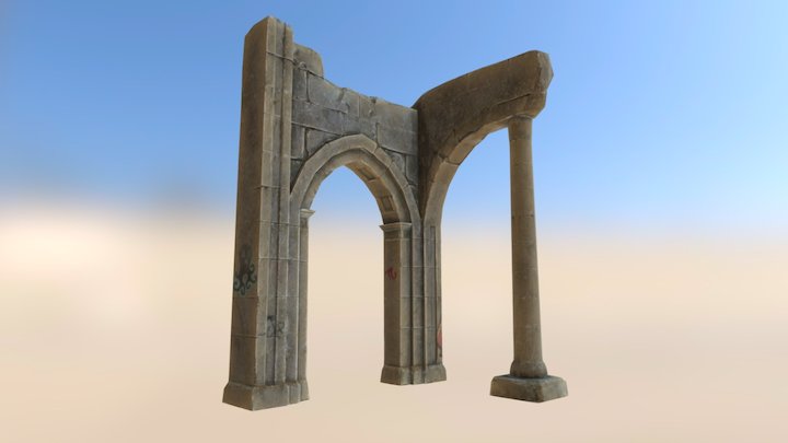 Vandalized Archway Ruins 3D Model