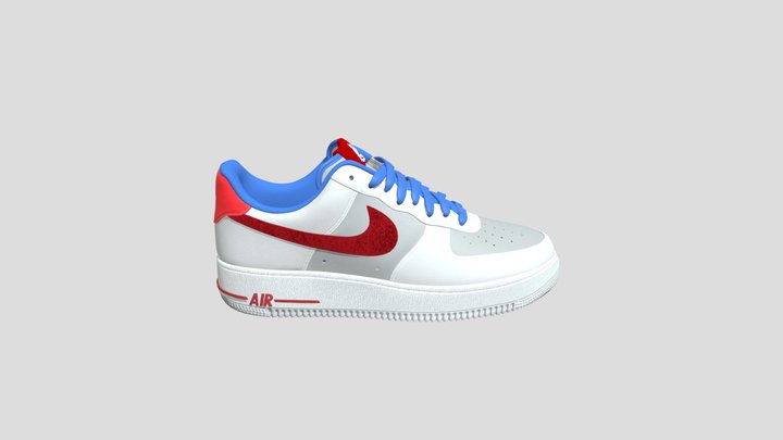 Nike Air Force 1 Off-White low casual sneaker 3D model 3D model
