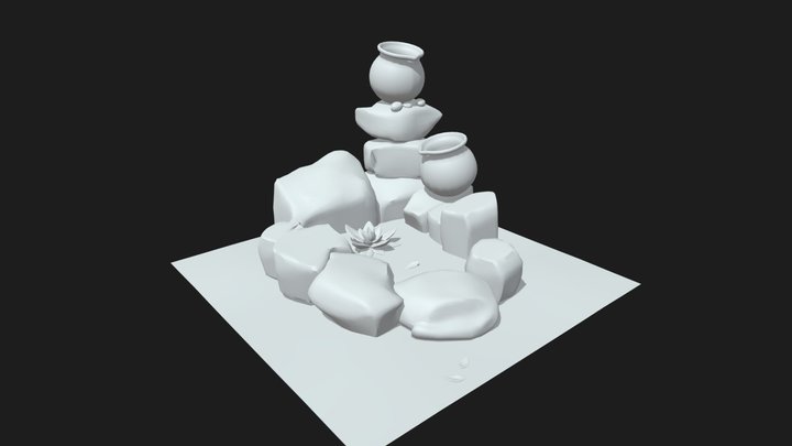 Lotus Pond WIP 3D Model