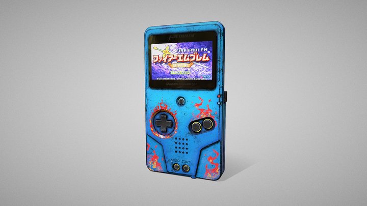 Gameboy Advance SP | Fire Emblem Fan art 3D Model