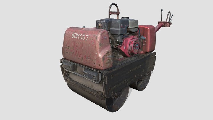 Compactor Bomag Red BOM007 3D Model