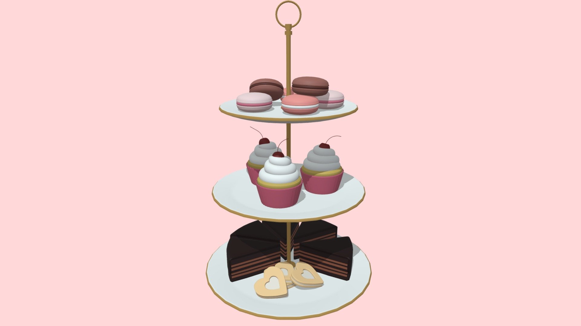 Pink Tea Room - Snacks on Three-Tier Stand