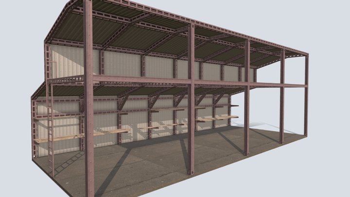 Lumber Yard Storage Building 3D Model