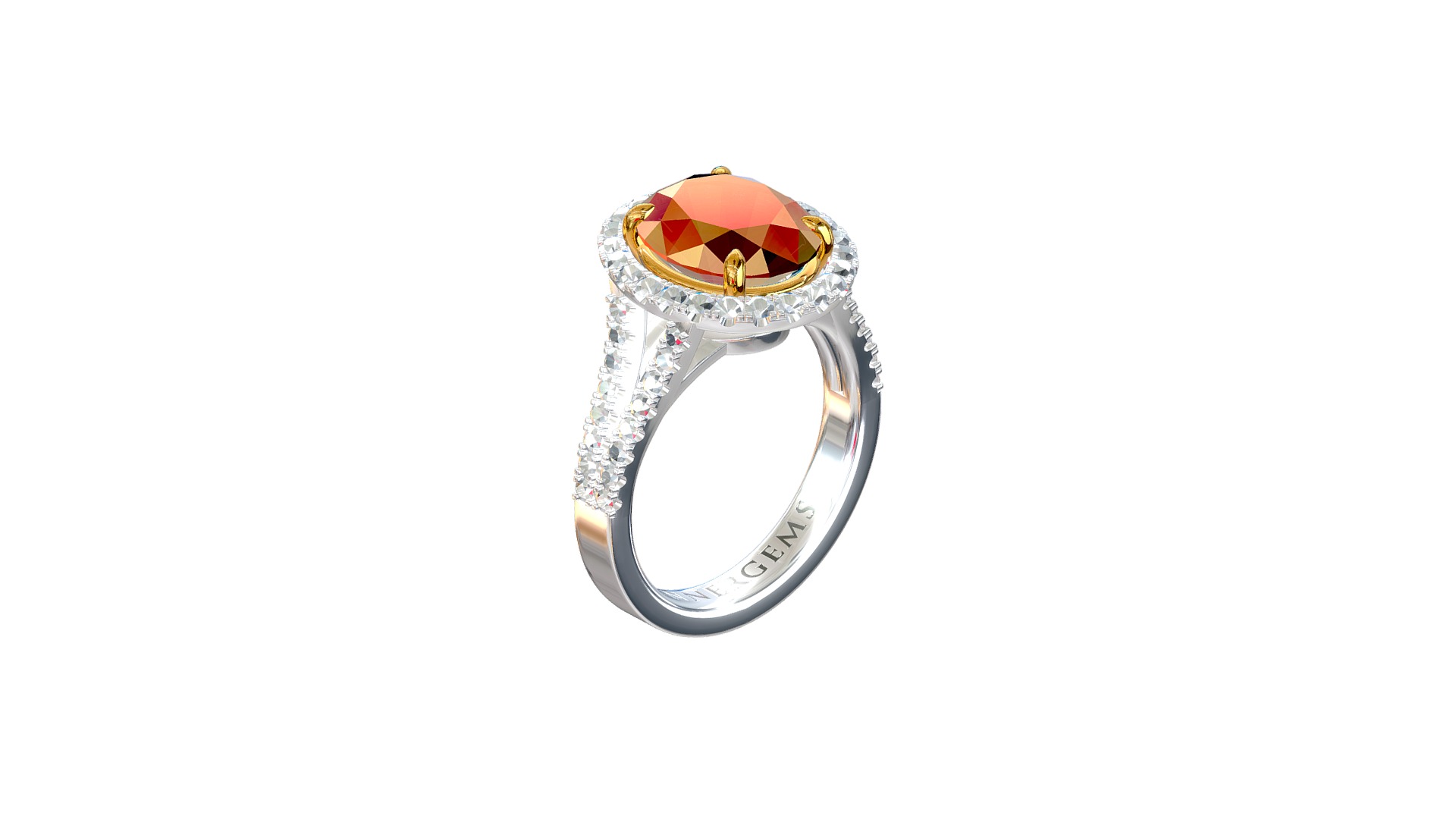 3D model SGO378 - This is a 3D model of the SGO378. The 3D model is about a ring with a red and white design.