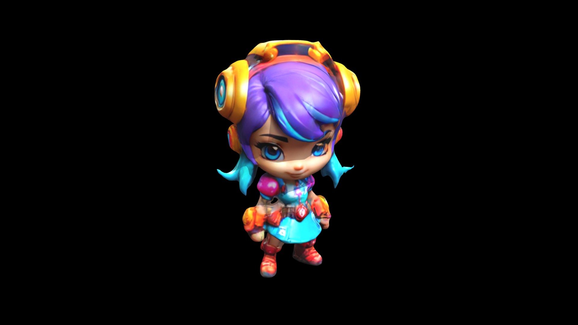 Skulltavia The Cute Anime Character With Purple Download Free 3d Model By Klrxyz 625f860 3388