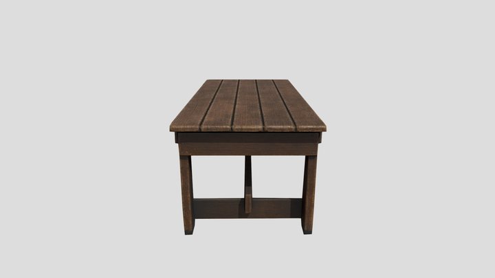 Wood Table 3d model 3D Model