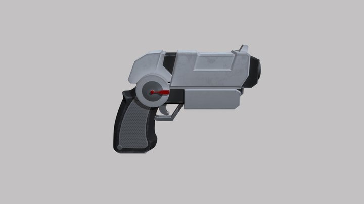 Low Poly 3D Sci-Fi Gun 3D Model