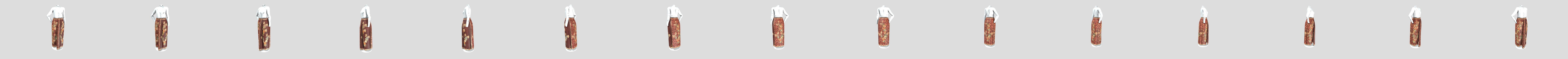 Kain Sarung Batik 5 3D Model