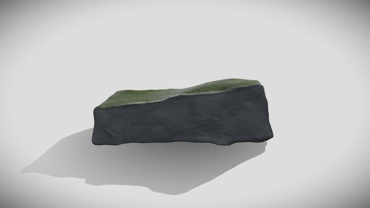 Stylized Mossy Rock 3D Model