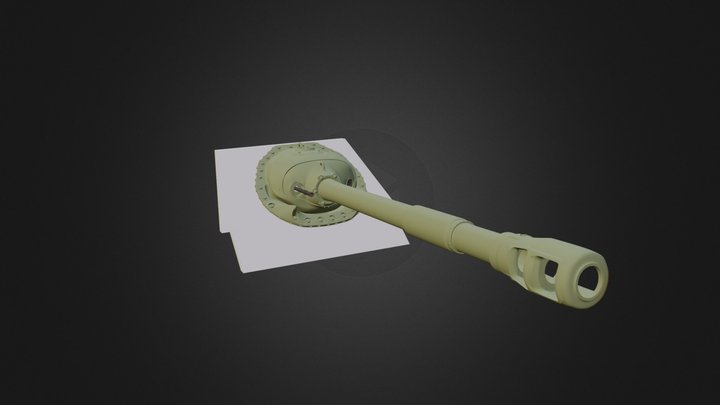 Tank main gun and gun mantlet 3D Model