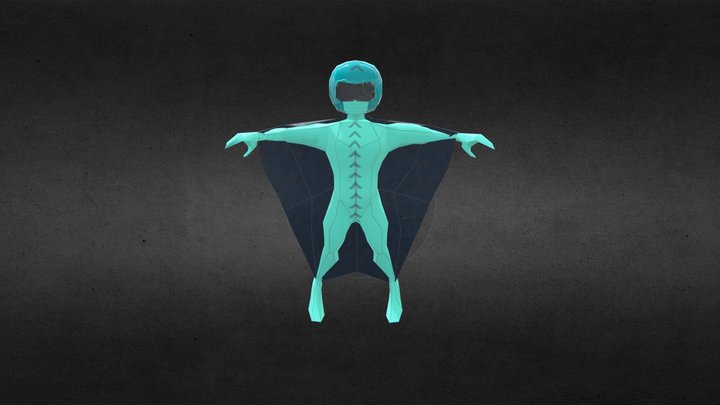 Wing Suit in Teal Textile 3D Model