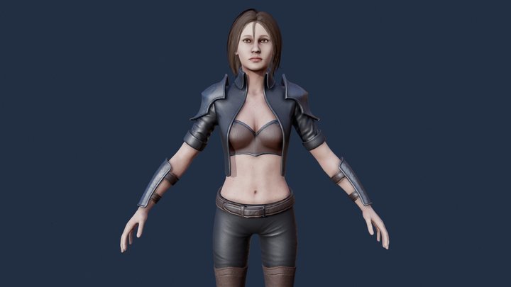 Warrior Girl 3D Model