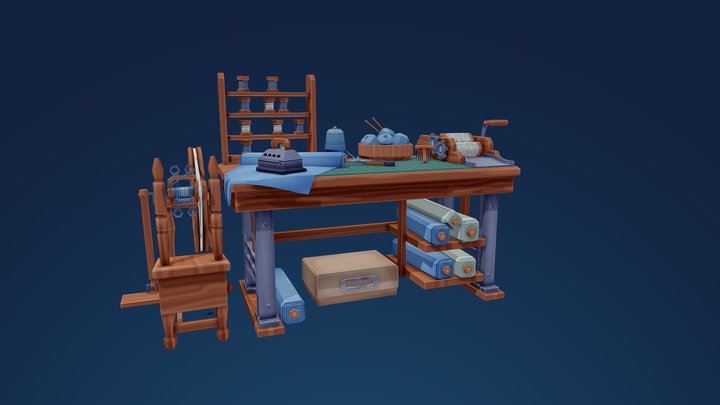 Tailoring Table 3D Model