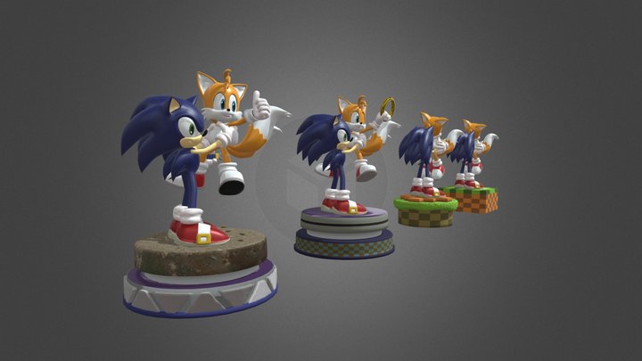 Sonic and Tails 3D Model