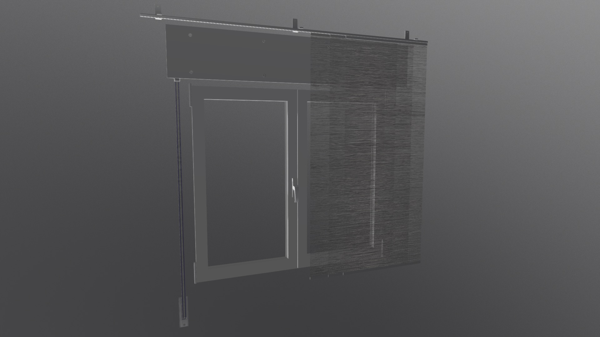 3D model Window - This is a 3D model of the Window. The 3D model is about a window with a curtain.