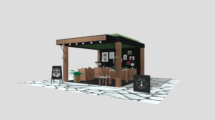 Coffee And Cactus 3D Model