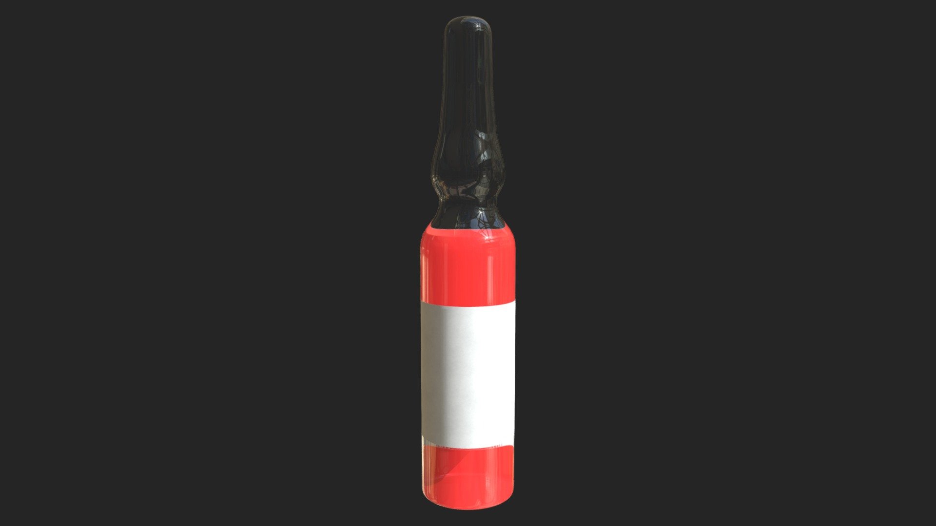 Medical glass ampoule with liquid