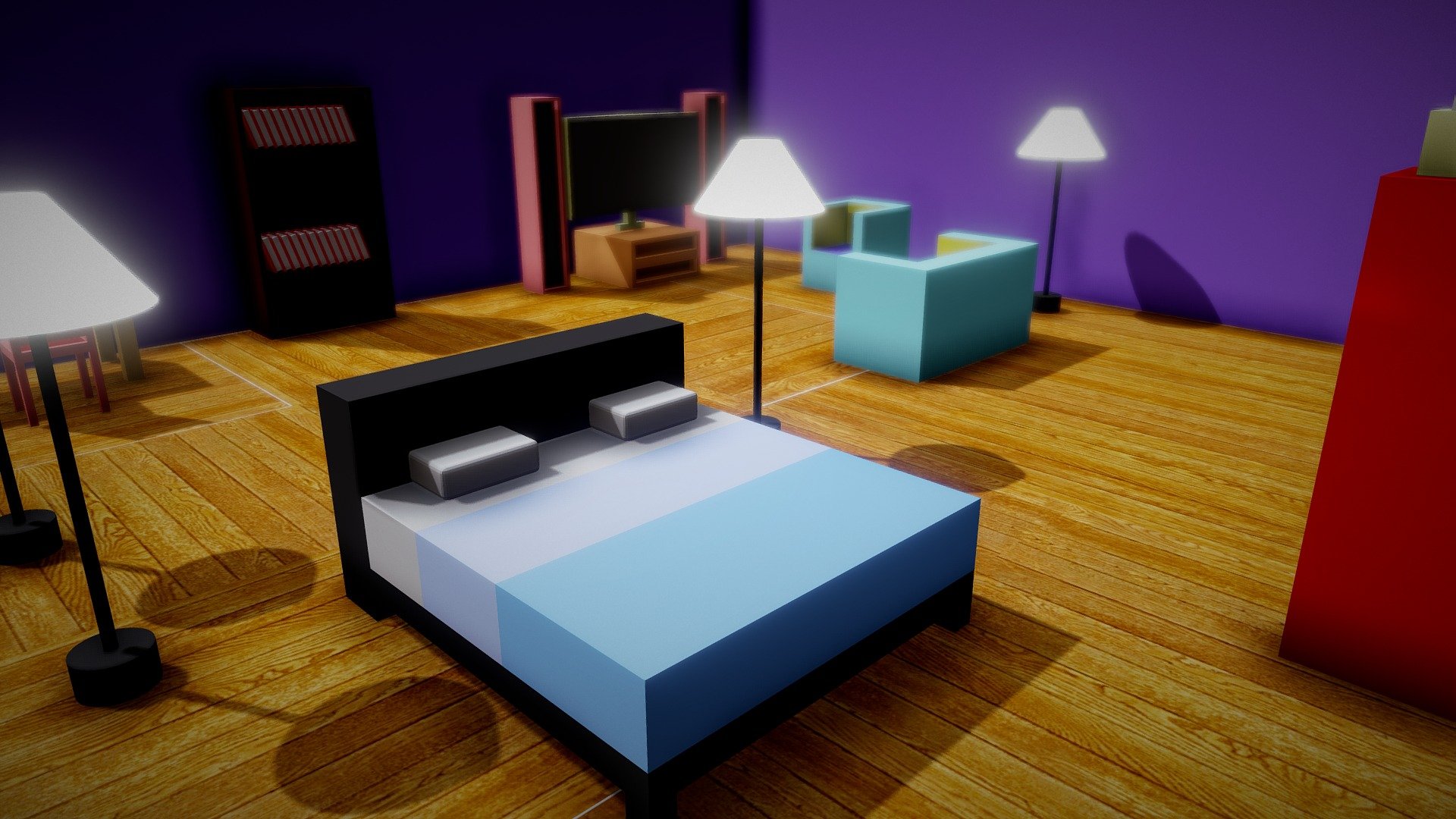 Low-Poly Home Scene