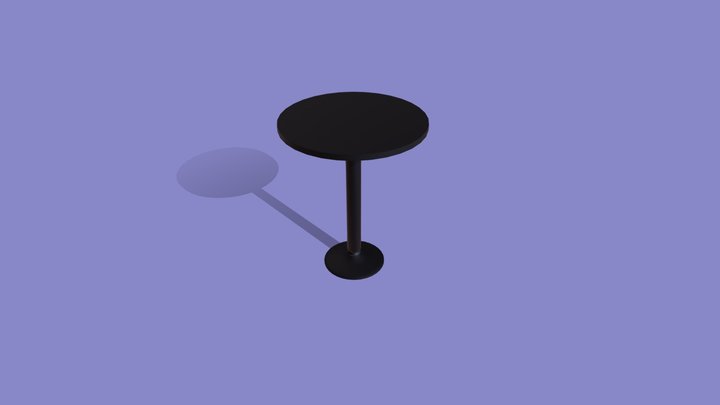 Matte Black Pub Table 3D Model