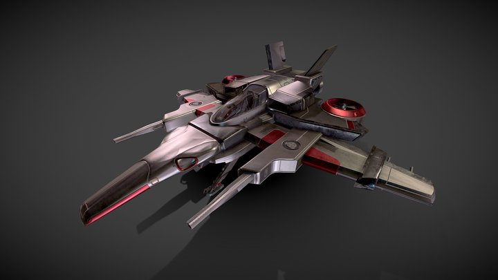 Sci-Fi Fighter Jet 3D Model