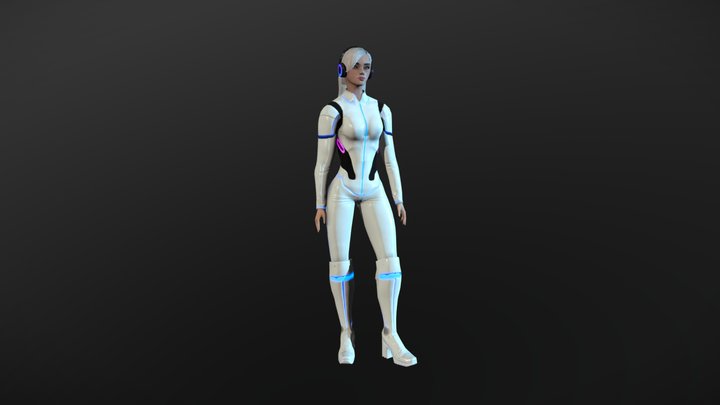 Neon Girl (Female 3D Model) 3D Model