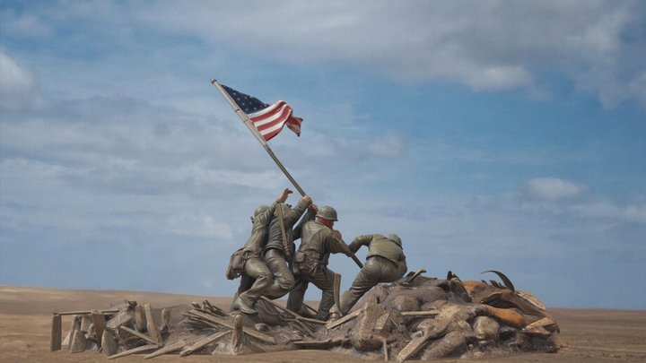 Raising the Flag on Iwo Jima 3D Model