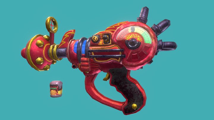 Stylized Raygun (Rigged & Lowpoly) 3D Model