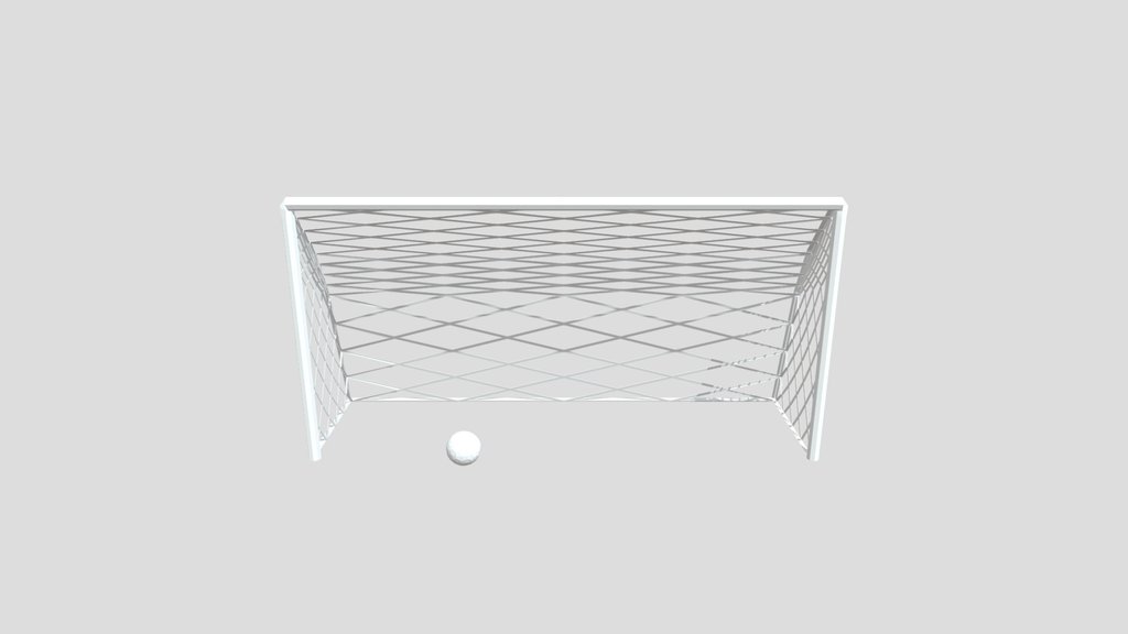 Low Poly Football Field with Ball