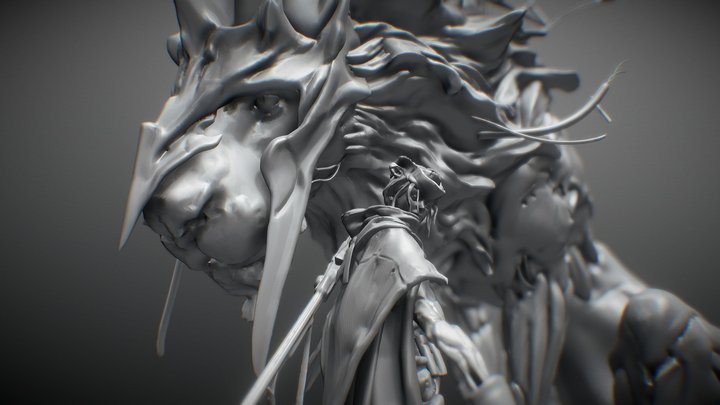 Challenge. Young Hunter in Cyber Circus 3D Model