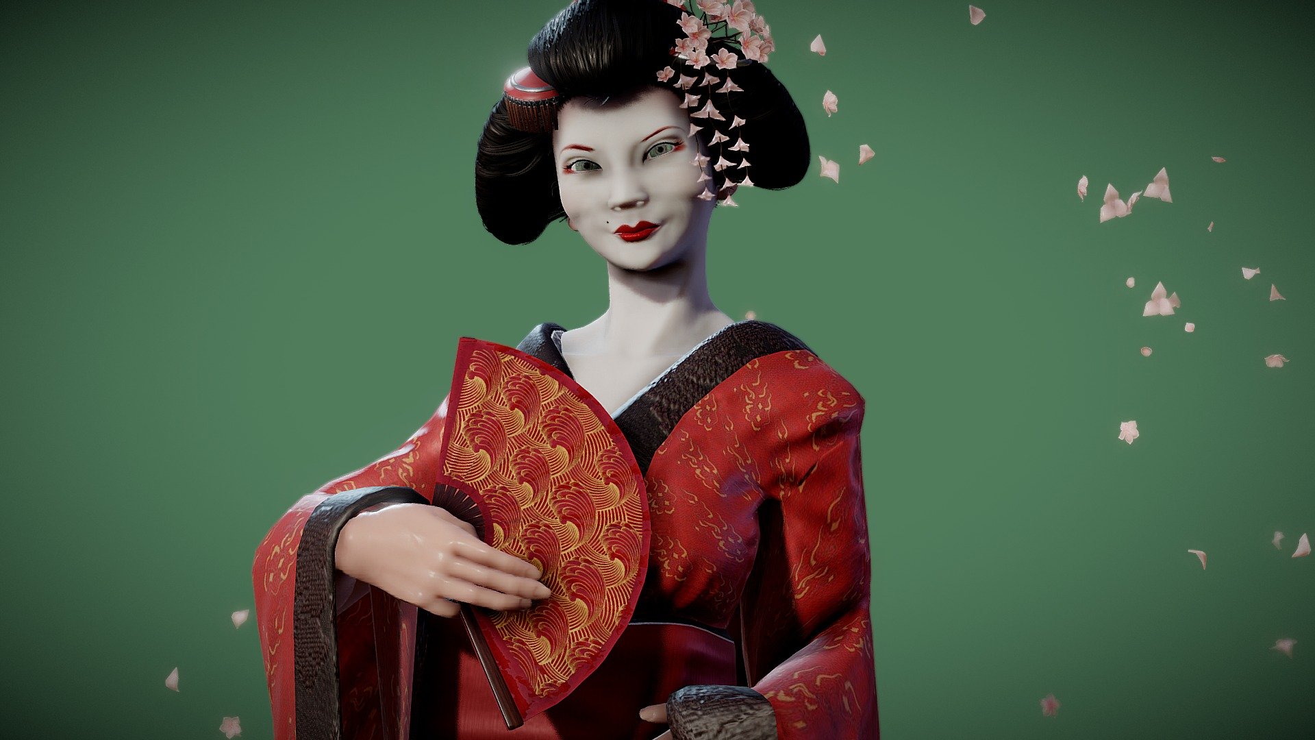 Geisha - Buy Royalty Free 3D model by Kramaa (@MiguelOrtega) .
